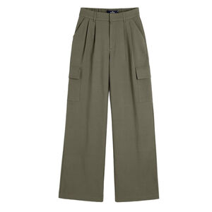 Hollister Ultra High-Rise Wide-Leg Cargo Pants |Green Utility Trousers– XS Short